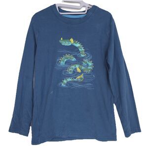 Tea COLLECTION Size 8 Kids Long Sleeve T-Shirt 100% Cotton Nessie Teal PERU MADE